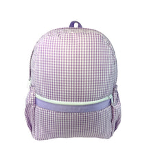 Load image into Gallery viewer, Lilac Gingham Medium Backpack