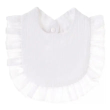 Load image into Gallery viewer, White Muslin Toddler Ruffle Bib