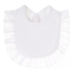 White Muslin Toddler Ruffle Bib