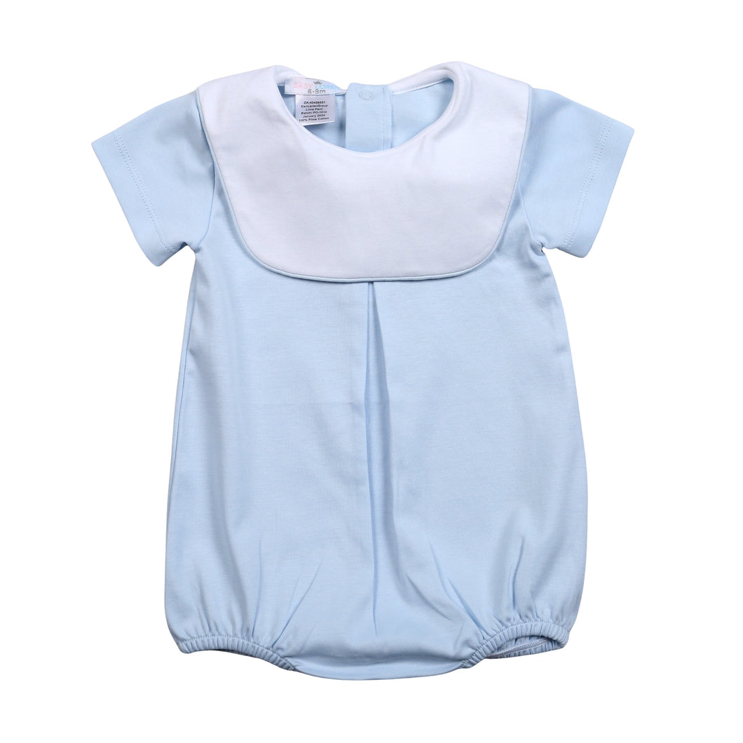 Blue Bubble with White Bib Collar