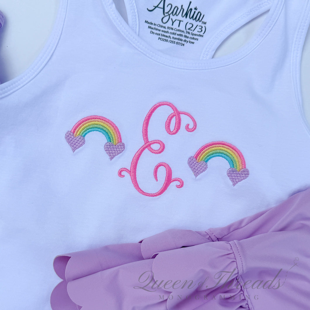 White Racer Back Tank Top