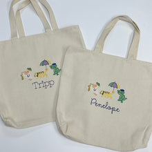 Load image into Gallery viewer, Mardi Gras Canvas Tote Bag with Animal Parade
