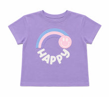 Load image into Gallery viewer, Girls Glitter Happy Lavender Boxy Tee