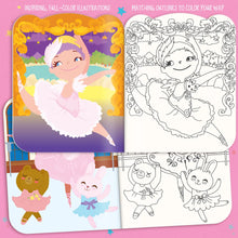 Load image into Gallery viewer, Glitter Ballerina Dry Erase Coloring Book &amp; Crayon Gift Set