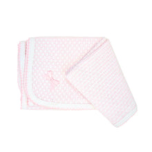 Load image into Gallery viewer, Pink Pinstripe Receiving Blanket w/ Bow
