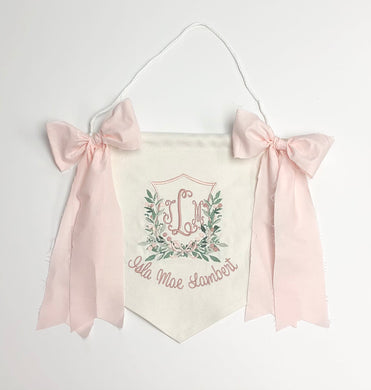 Berries and Bow Champagne Pink Baby Girl Banner