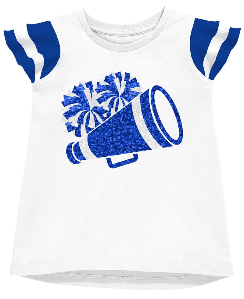 Royal Blue Sequin Cheer Ruffle Shirt