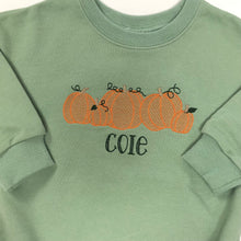 Load image into Gallery viewer, Sage Green Oversized Sweatshirt Pumpkin Bubble