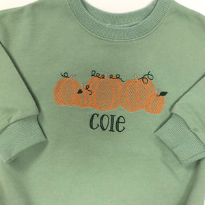 Sage Green Oversized Sweatshirt Pumpkin Bubble