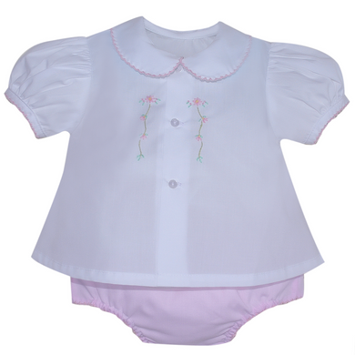 Girls Pink Floral Avery Diaper Set