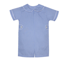 Load image into Gallery viewer, Boys Royal Blue Square William Romper