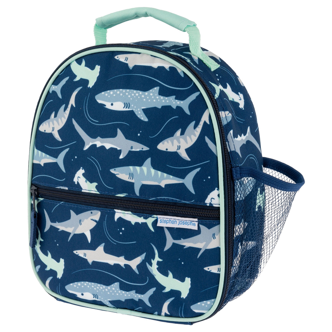 Navy Shark All Over Print Lunchbox