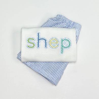 Boys Multi-Color Gingham Name Tee