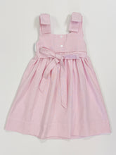 Load image into Gallery viewer, Girls Pink Stripe Bow Strap Dress