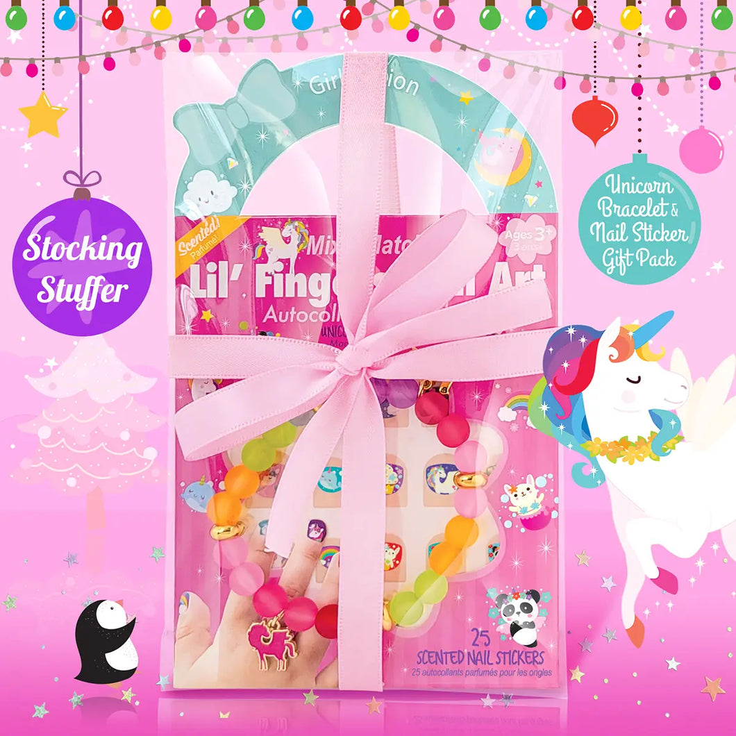 Unicorn Bracelet and Nail Sticker Gift Pack