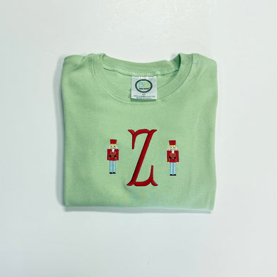 Green L/S Initial with Mini Nutcrackers Tee