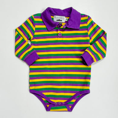 Mardi Gras Striped L/S Onesie