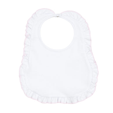 White Pink Ruffle Bib