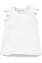 Load image into Gallery viewer, Girls White Ruffle Tee