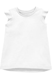 Girls White Ruffle Tee