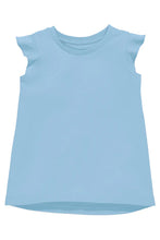 Load image into Gallery viewer, Girls Light Blue Ruffle Tee
