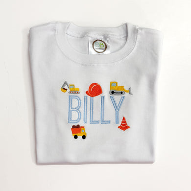 Boys Construction Minis with Name Tee