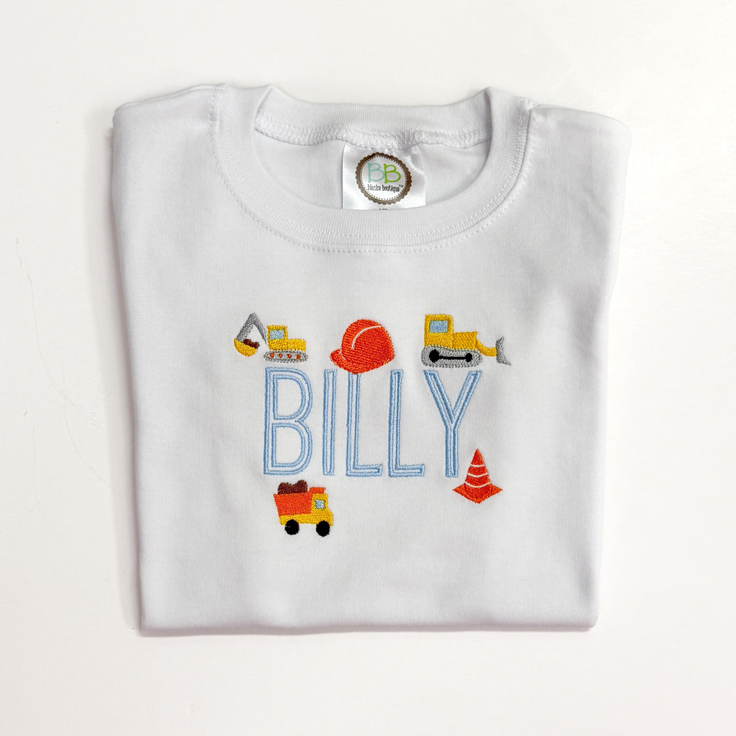 Boys Construction Minis with Name Tee