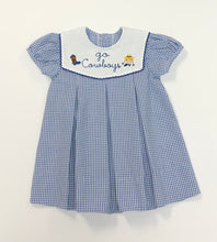 Load image into Gallery viewer, Girls Royal Blue Reese Dress w/ Picot Trim Collar