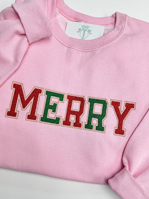 Pink Adult Merry Sweatshirt