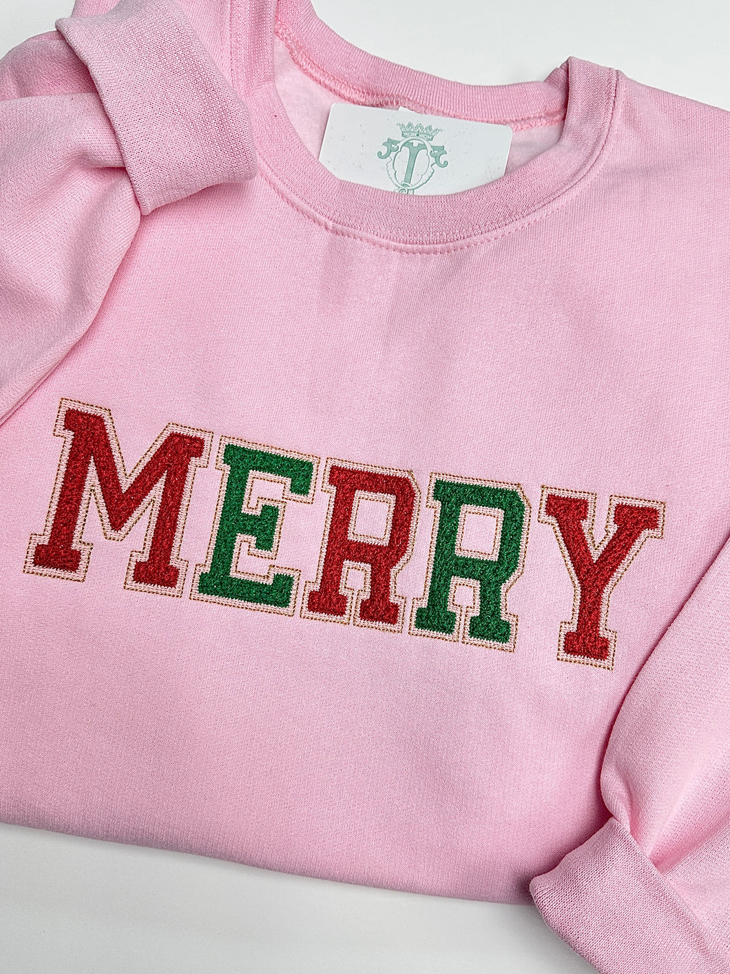 Pink Adult Merry Sweatshirt