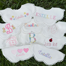 Load image into Gallery viewer, White Cotton Scallop Bib