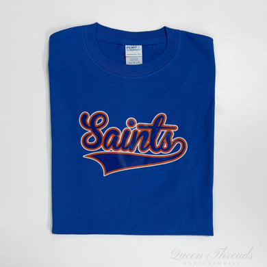 Youth or Adult Saints Swoosh Royal T-Shirt
