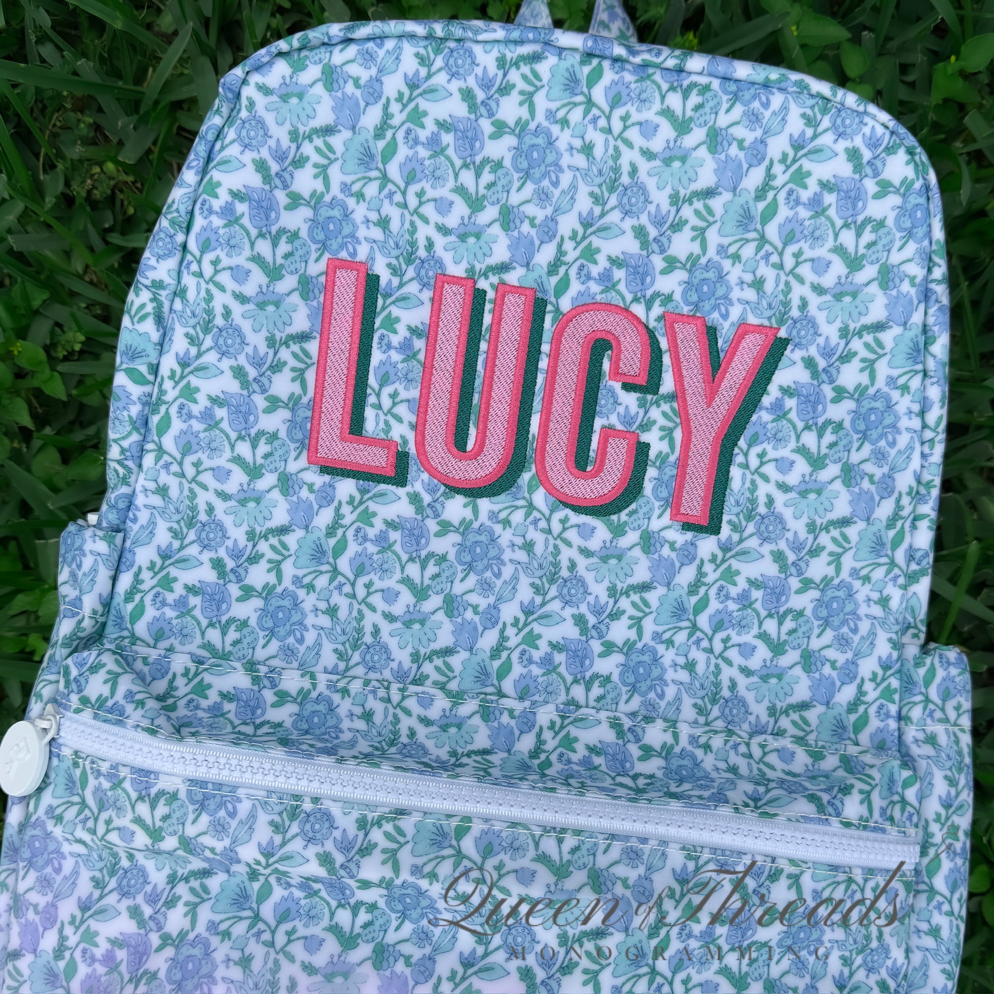 Hamptons Floral Backpack – Queen of Threads Monogramming