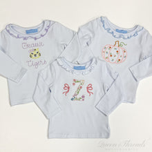 Load image into Gallery viewer, Girls White Vera Top with Lavender Ruffle