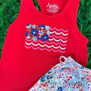 Red Racer Back Tank Top