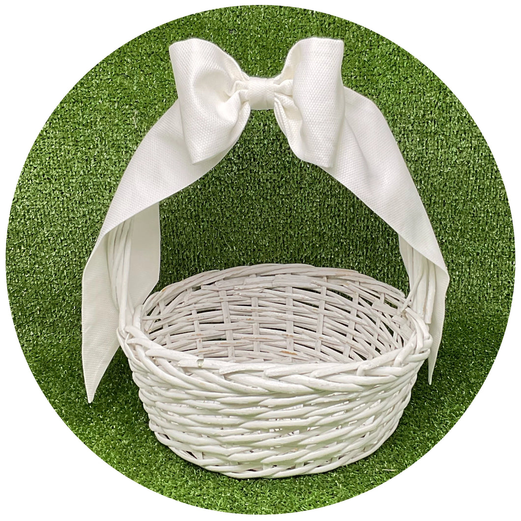 White Cotton Pique Bow