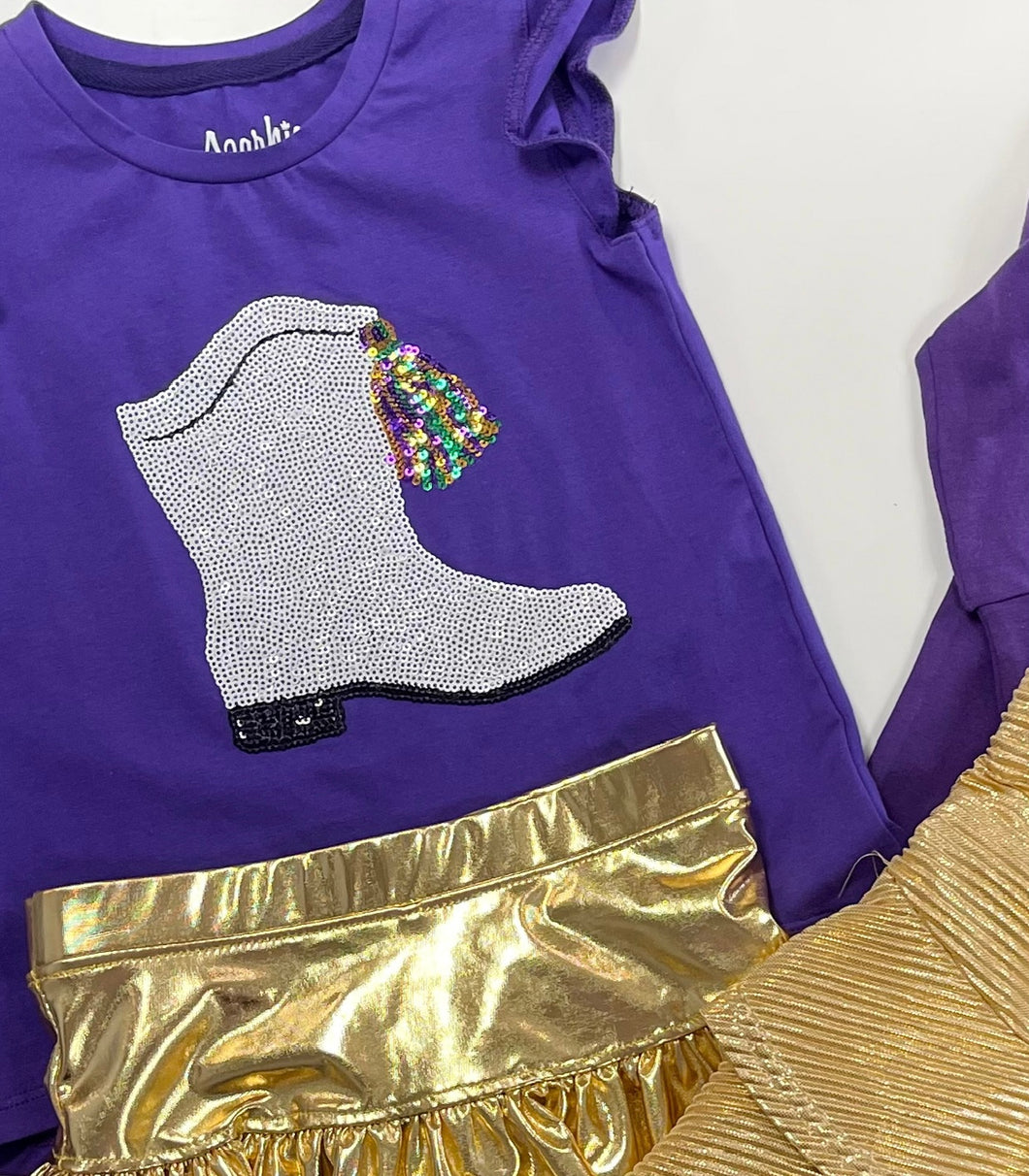 Mardi Gras Boot Shirt with Tassel