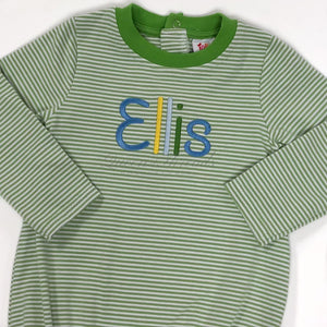 Boys Moss Green Stripe L/S Max Bubble