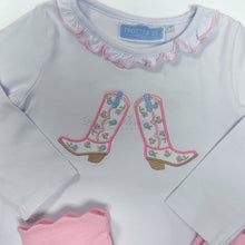 Load image into Gallery viewer, Girls White Vera Top with Light Pink Ruffle