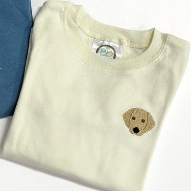 Boys Ivory Mini Pup Long Sleeve Tee