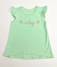 Load image into Gallery viewer, Girls Mint Ruffle Tee