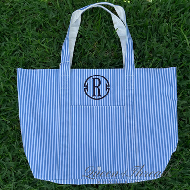 Chambray Stripe Jumbo X-Large Tote