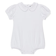 Load image into Gallery viewer, Girls White BB Short Sleeve Collared Knit Bubble