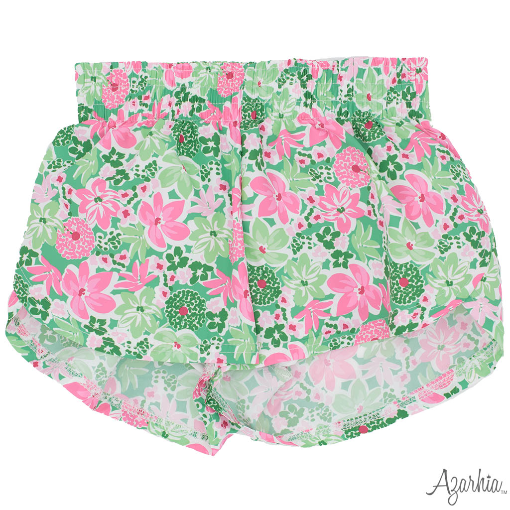 Girls Botanical Flowers Athletic Steph Shorts