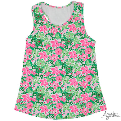 Botanical Flowers Dri Fit Racer Back Tank Top