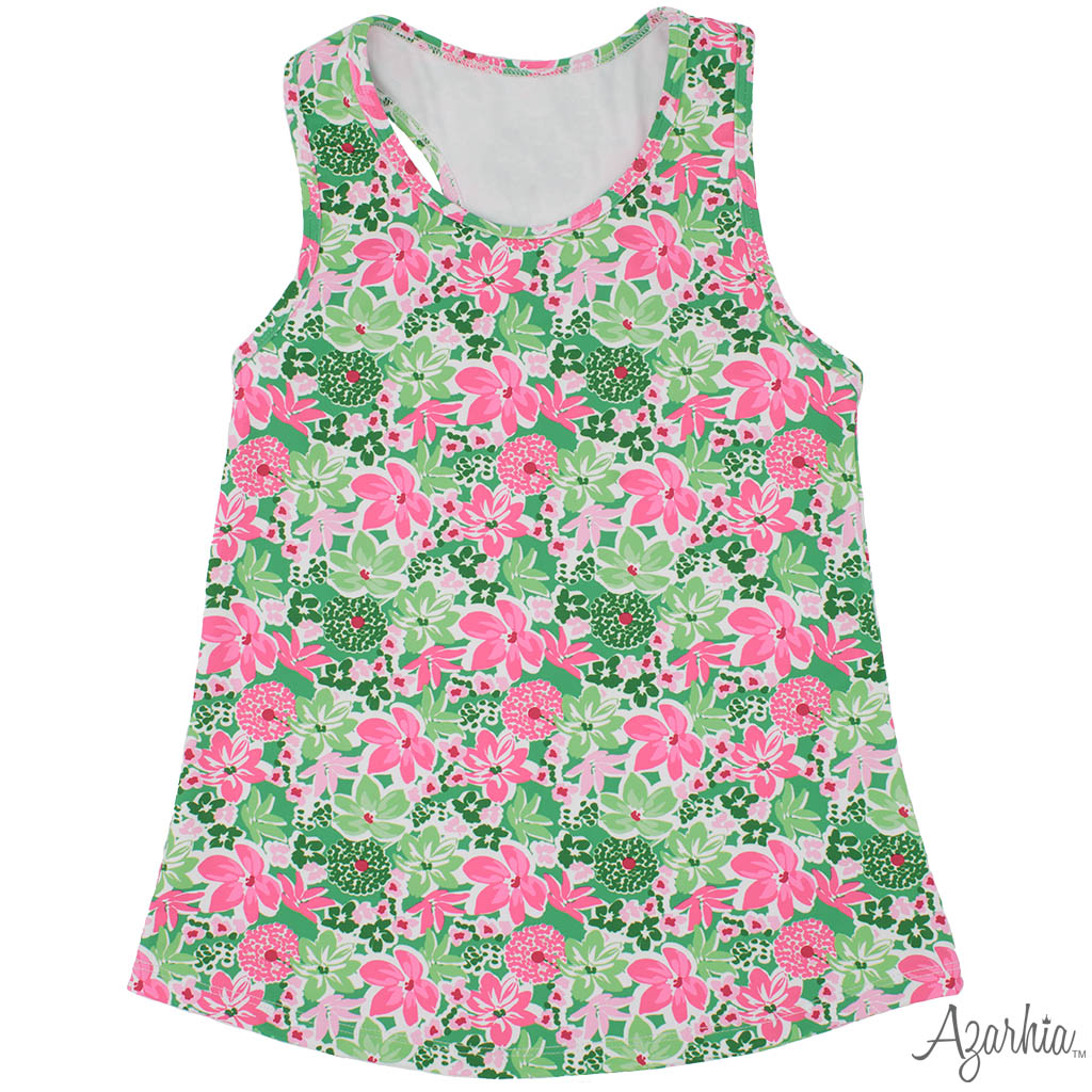 Botanical Flowers Dri Fit Racer Back Tank Top