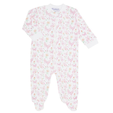 Butterflies Print Zipper Footie