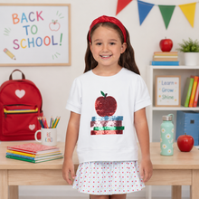 Load image into Gallery viewer, Girls Sequin Apple White Holly Shirt