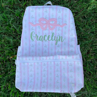 Pink Ribbon Floral Backpack