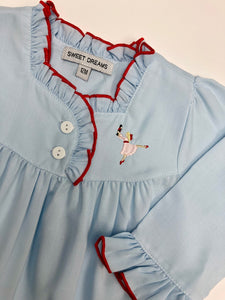 Blue with Red Trim Nightgown